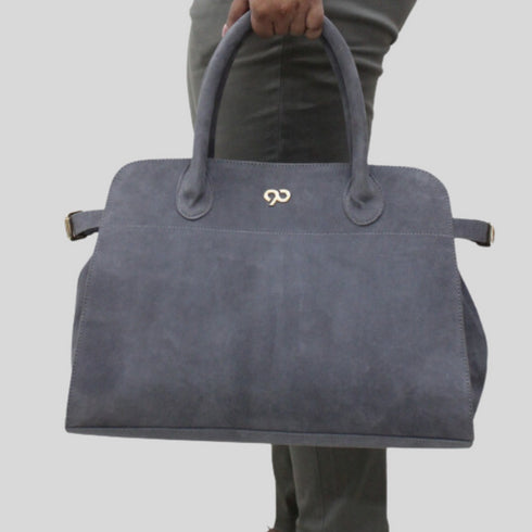 90 Feet Sarah Fossil Grey Genuine Leather Tote